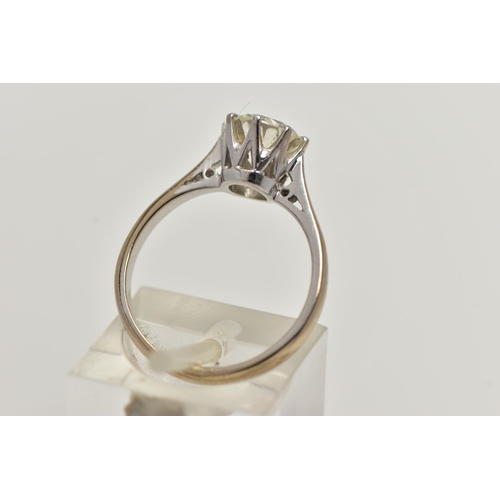 3 - A MODERN SINGLE STONE DIAMOND RING, round brilliant cut diamond, estimated carat weight 1.50ct, colo... 