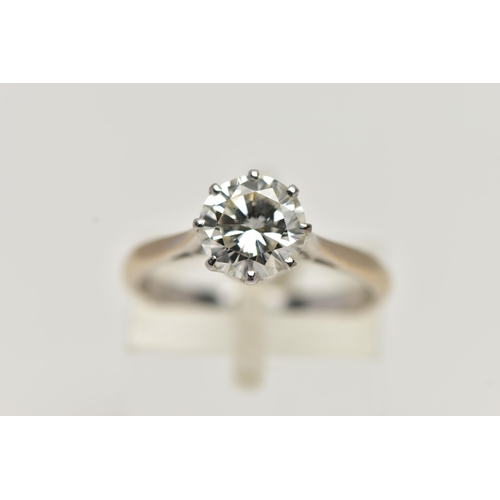 3 - A MODERN SINGLE STONE DIAMOND RING, round brilliant cut diamond, estimated carat weight 1.50ct, colo... 