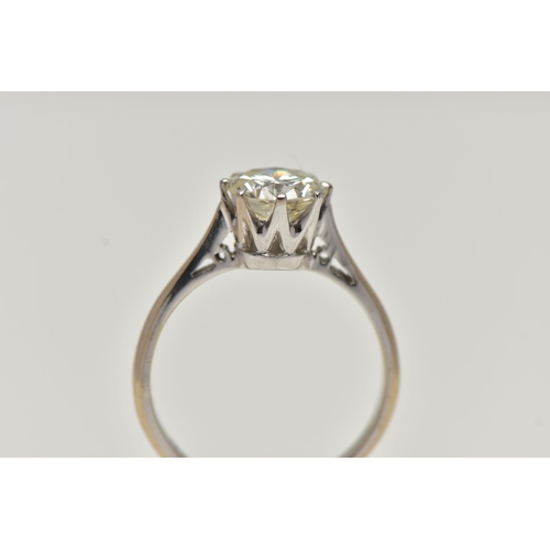 3 - A MODERN SINGLE STONE DIAMOND RING, round brilliant cut diamond, estimated carat weight 1.50ct, colo... 