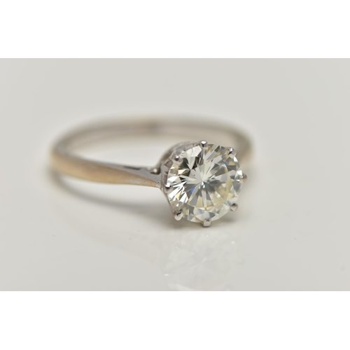 3 - A MODERN SINGLE STONE DIAMOND RING, round brilliant cut diamond, estimated carat weight 1.50ct, colo... 