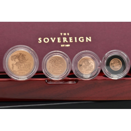 65 - A ROYAL MINT BOXED GOLD PROOF FOUR COIN SET, to include a Double, Full, Half and Quarter Sovereign