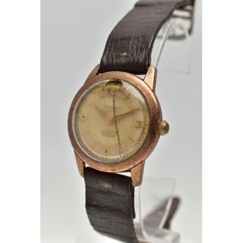 78 - A 'OEBRA' WRISTWATCH, automatic movement, round dial, signed 'Oebra' Arabic numerals at the three, s... 