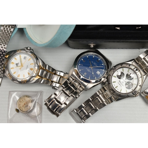 120 - A BOX OF ASSORTED WRISTWATCHES, ladys and gents watches to include a boxed ladys 'Accurist' watch, o... 