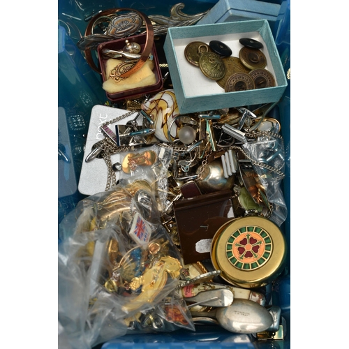 139 - A BOX OF ASSORTED ITEMS, to include various lighters 'Ronson' etc, a Paddington bear shaped money bo... 