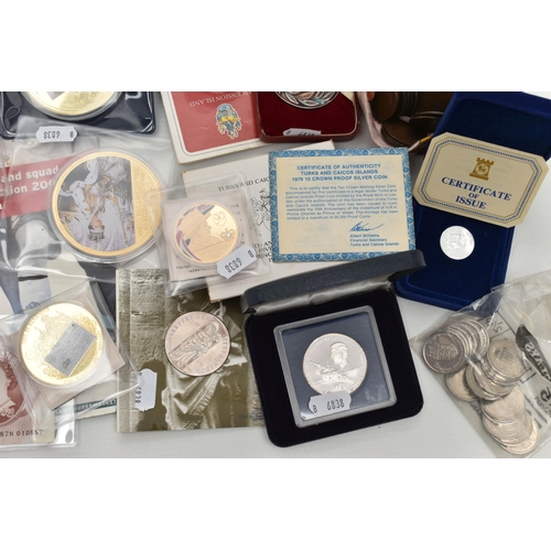 160 - A LARGE BOX OF MIXED COINS AND COMMEMORATIVES, to include Pobjoy Mint a Churchill Centenery 1974 ste... 