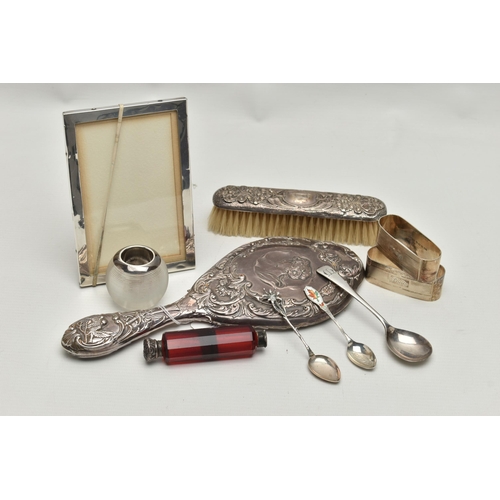 234 - A PARCEL OF ASSORTED SILVER AND WHITE METAL, MOSTLY 20TH CENTURY, comprising a late Victorian double... 