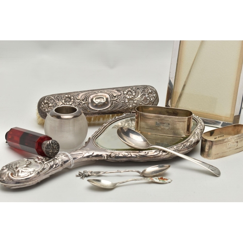 234 - A PARCEL OF ASSORTED SILVER AND WHITE METAL, MOSTLY 20TH CENTURY, comprising a late Victorian double... 