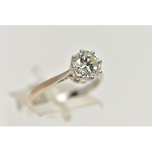 3 - A MODERN SINGLE STONE DIAMOND RING, round brilliant cut diamond, estimated carat weight 1.50ct, colo... 