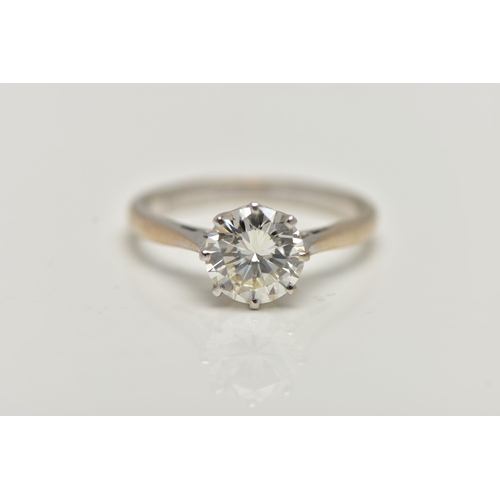 3 - A MODERN SINGLE STONE DIAMOND RING, round brilliant cut diamond, estimated carat weight 1.50ct, colo... 