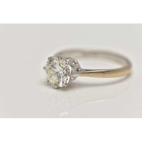 3 - A MODERN SINGLE STONE DIAMOND RING, round brilliant cut diamond, estimated carat weight 1.50ct, colo... 