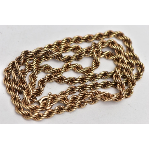 50 - A 9CT ROPE TWIST CHAIN, fitted with a spring clasp, hallmarked 9ct London import, length 480mm, appr... 