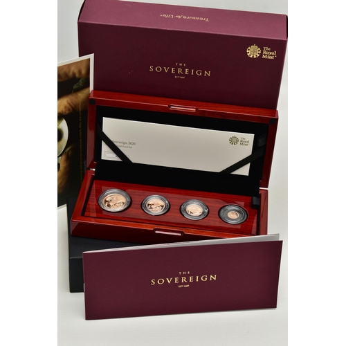 65 - A ROYAL MINT BOXED GOLD PROOF FOUR COIN SET, to include a Double, Full, Half and Quarter Sovereign