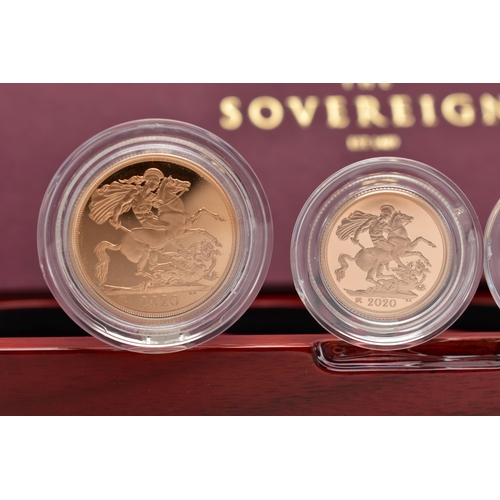 65 - A ROYAL MINT BOXED GOLD PROOF FOUR COIN SET, to include a Double, Full, Half and Quarter Sovereign