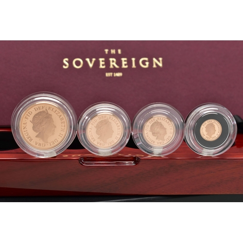 65 - A ROYAL MINT BOXED GOLD PROOF FOUR COIN SET, to include a Double, Full, Half and Quarter Sovereign