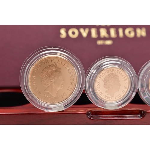 65 - A ROYAL MINT BOXED GOLD PROOF FOUR COIN SET, to include a Double, Full, Half and Quarter Sovereign