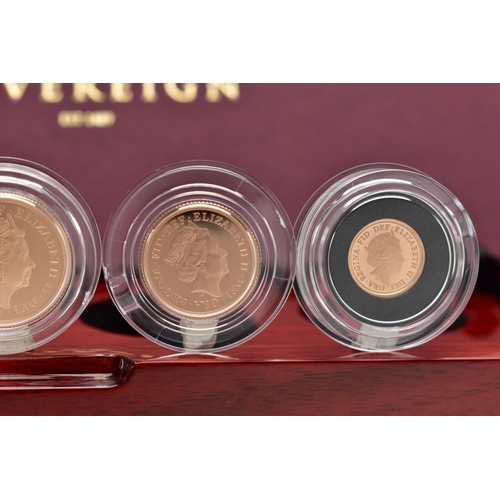 65 - A ROYAL MINT BOXED GOLD PROOF FOUR COIN SET, to include a Double, Full, Half and Quarter Sovereign