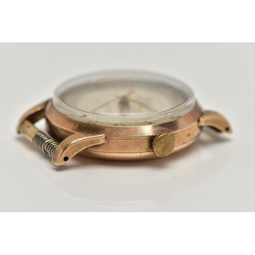 72 - A 9CT GOLD 'SMITHS DE LUXE' WATCH, manual wind, round two tone dial signed 'Smiths De Luxe, 17 Jewel... 