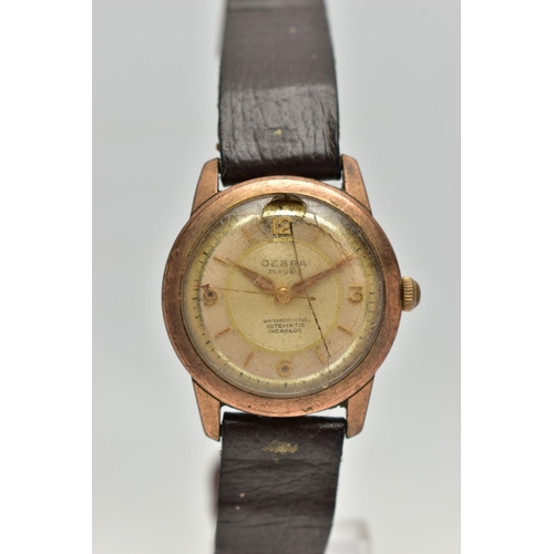 78 - A 'OEBRA' WRISTWATCH, automatic movement, round dial, signed 'Oebra' Arabic numerals at the three, s... 