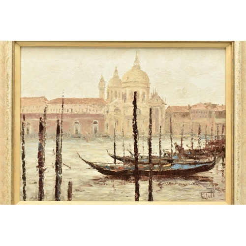 293 - BRIAN JULL (BRITISH 1949) VENETIAN SCENE WITH GONDOLAS, signed bottom right, oil on canvas, approxim... 