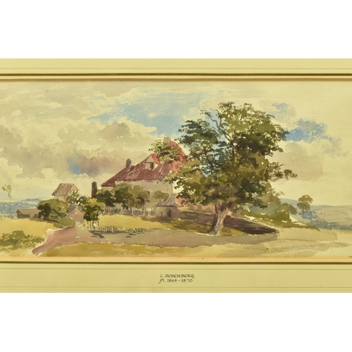 304 - ATTRIBUTED TO CHARLES ROSENBERG (19TH CENTURY) 'WEST COUNTRY FARMSTEAD), a landscape with farm build... 