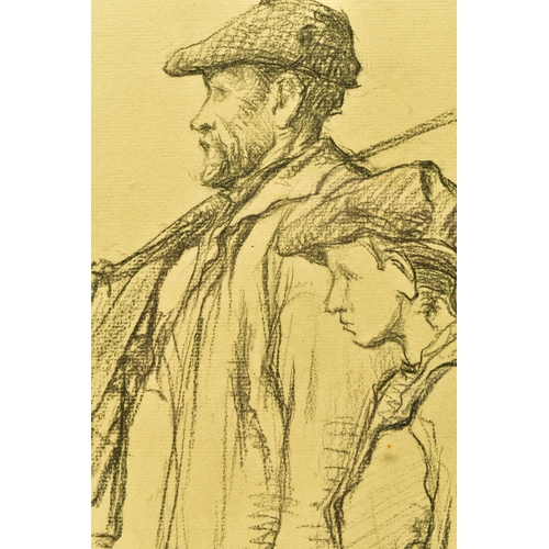 305 - JOSEPH MILNER KITE (1862-1946) FISHERMAN AND BOY, a sketch of two male figures, the man holding a fi... 