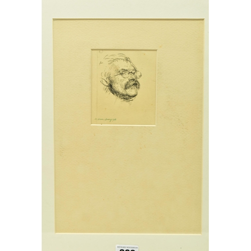 309 - WILLIAM DRING (1904-1990) PORTRAIT SKETCH, a  sketch of a male figure with a moustache and wearing g... 