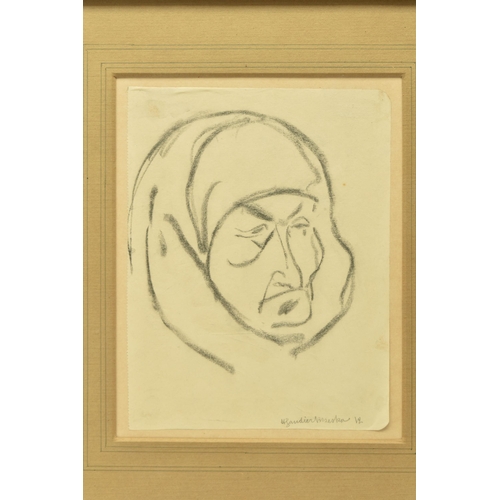 318 - HENRI GAUDIER-BREZSKA (1891-1915) STUDY OF A HEAD, a portrait sketch of the head of an elderly women... 