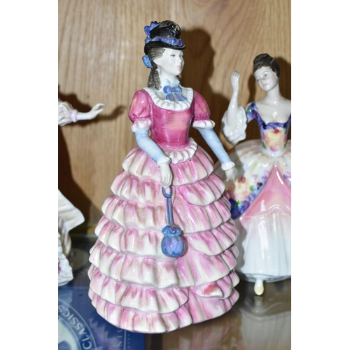 341 - FOUR ROYAL DOULTON FIGURINES, comprising Sharon HN3603, a 1994 Michael Doulton exclusive, gold signa... 