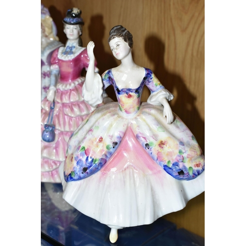 341 - FOUR ROYAL DOULTON FIGURINES, comprising Sharon HN3603, a 1994 Michael Doulton exclusive, gold signa... 