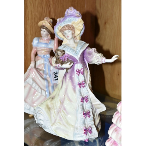 341 - FOUR ROYAL DOULTON FIGURINES, comprising Sharon HN3603, a 1994 Michael Doulton exclusive, gold signa... 