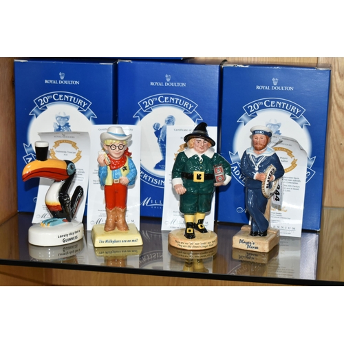 344 - FOUR BOXED ROYAL DOULTON LIMITED EDITION '20TH CENTURY ADVERTISING CLASSICS' FIGURES, comprising Joh... 