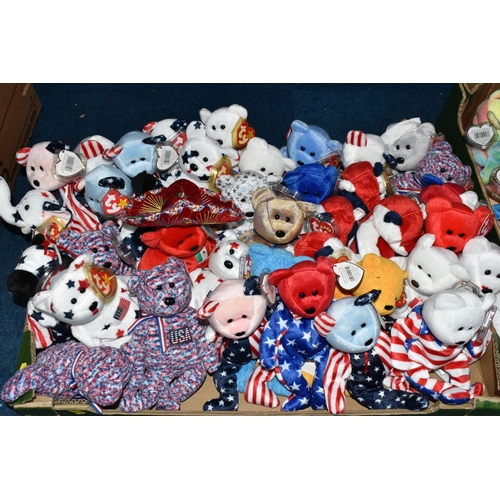 376 - THREE BOXES OF TY BEANIE BABY BEARS AND OTHER ANIMALS, to include approximately one hundred and fift... 