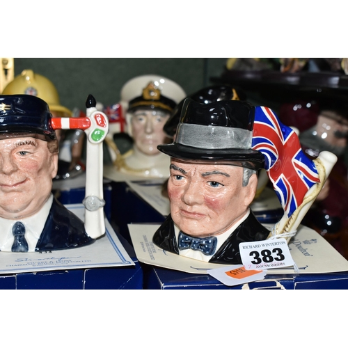 383 - SEVEN BOXED ROYAL DOULTON LIMITED EDITION CHARACTER JUGS, each with certificate, comprising Sir Wins... 