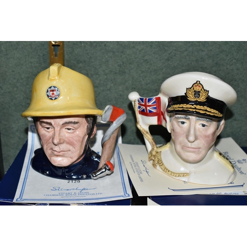 383 - SEVEN BOXED ROYAL DOULTON LIMITED EDITION CHARACTER JUGS, each with certificate, comprising Sir Wins... 