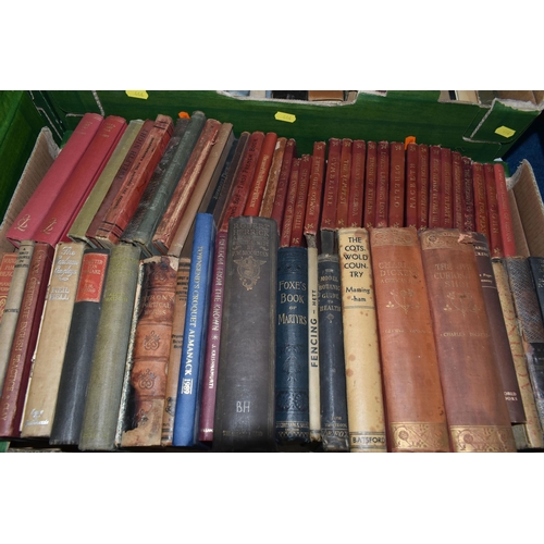 444 - SIX BOXES OF BOOKS & MAGAZINES comprising over 175 miscellaneous book titles in hardback format, sub... 