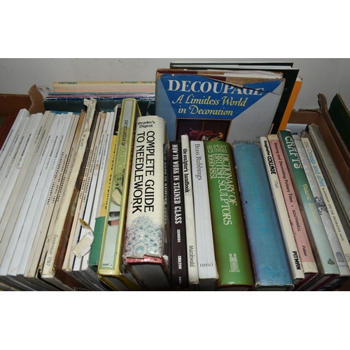 444 - SIX BOXES OF BOOKS & MAGAZINES comprising over 175 miscellaneous book titles in hardback format, sub... 