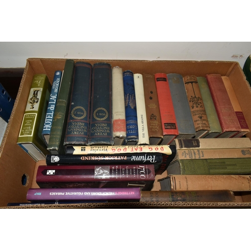 444 - SIX BOXES OF BOOKS & MAGAZINES comprising over 175 miscellaneous book titles in hardback format, sub... 