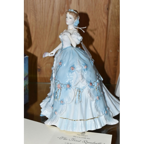 447 - A BOXED ROYAL WORCESTER LIMITED EDITION 'THE FIRST QUADRILLE' FIGURINE, for Compton & Woodhouse, num... 