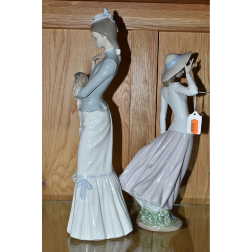 448 - TWO LLADRO FIGURES, comprising model no 5682 'Breezy Afternoon', sculptor Vincente Martinez, issued ... 