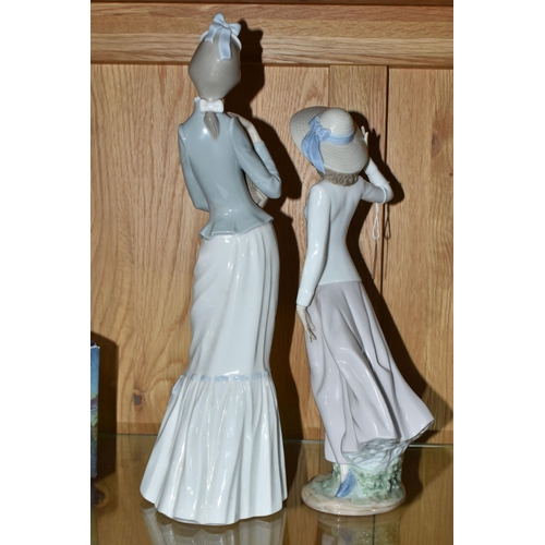 448 - TWO LLADRO FIGURES, comprising model no 5682 'Breezy Afternoon', sculptor Vincente Martinez, issued ... 