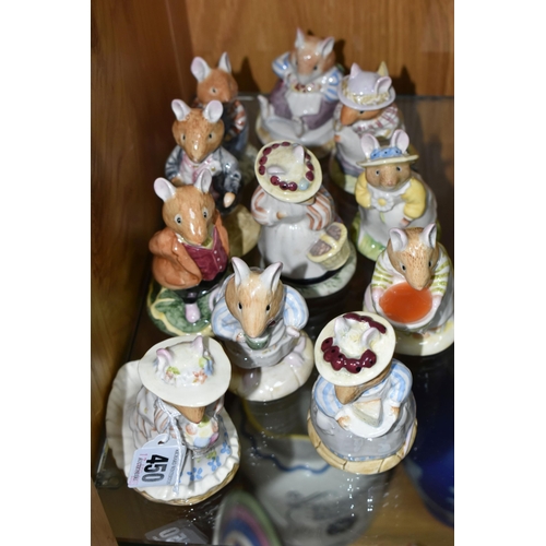 450 - ELEVEN ROYAL DOULTON 'JILL BARKLEM'S BRAMBLY HEDGE' FIGURES, comprising Poppy Eyebright DBH1, Mr App... 