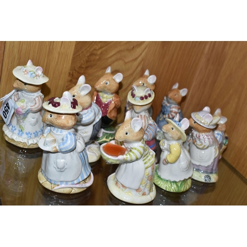 450 - ELEVEN ROYAL DOULTON 'JILL BARKLEM'S BRAMBLY HEDGE' FIGURES, comprising Poppy Eyebright DBH1, Mr App... 