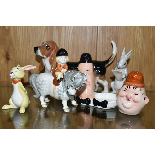 452 - A GROUP OF BESWICK AND ROYAL DOULTON CERAMICS, comprising a John Beswick 'An Angel on Horseback' fro... 