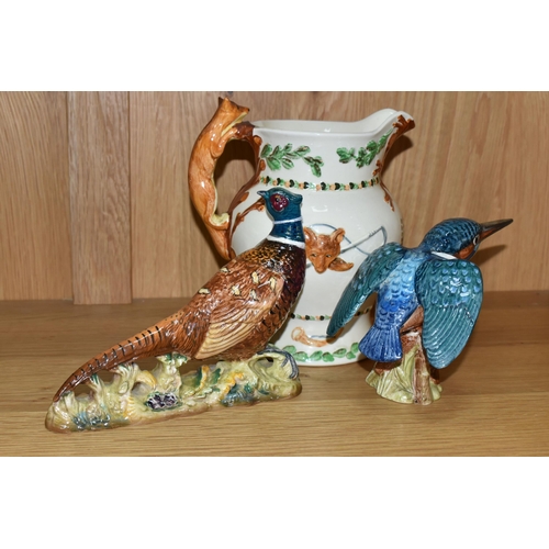 459 - TWO BESWICK BIRDS AND A MUSICAL JUG, comprising a Beswick Pheasant - Second Version model no 1226B, ... 