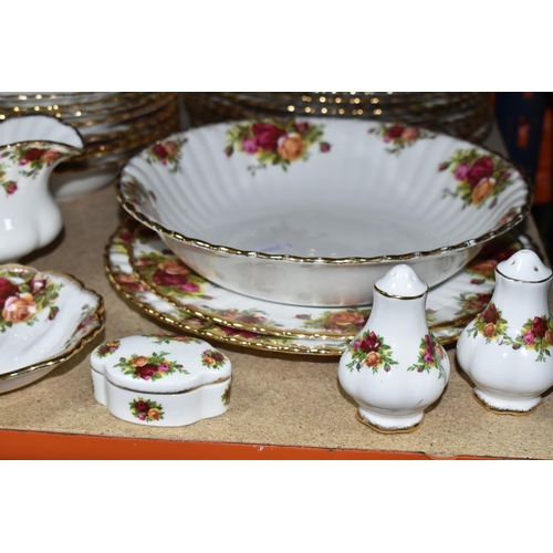 471 - ROYAL ALBERT 'OLD COUNTRY ROSES' PATTERN DINNERWARE, comprising two gravy jugs (one marked as second... 