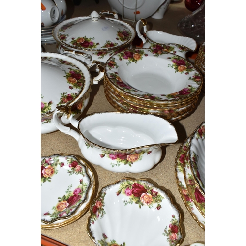 471 - ROYAL ALBERT 'OLD COUNTRY ROSES' PATTERN DINNERWARE, comprising two gravy jugs (one marked as second... 