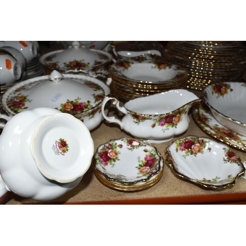 471 - ROYAL ALBERT 'OLD COUNTRY ROSES' PATTERN DINNERWARE, comprising two gravy jugs (one marked as second... 