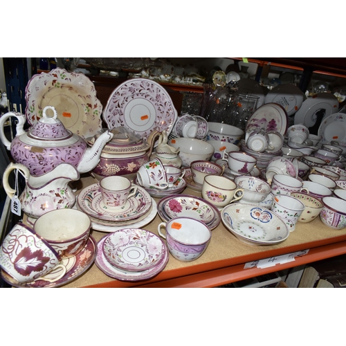 487 - A QUANTITY OF 19TH CENTURY SUNDERLAND LUSTRE TEA WARES AND OTHER LATE 18TH & 19TH CENTURY CERAMICS, ... 