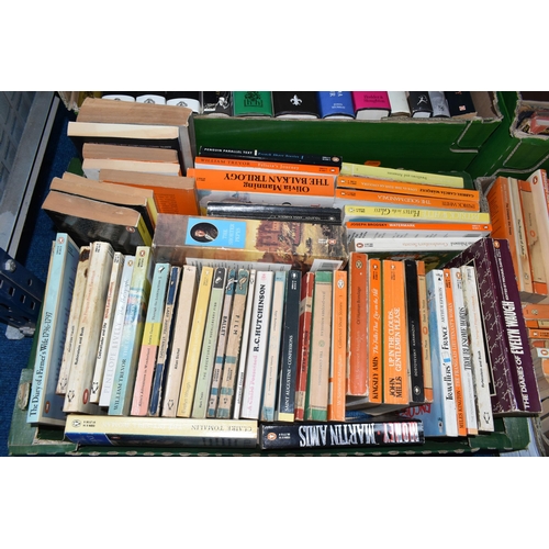 490 - EIGHT BOXES OF BOOKS & MAGAZINES comprising over 200 miscellaneous book titles in hardback and paper... 