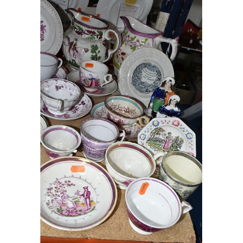 498 - A COLLECTION OF 19TH CENTURY TRANSFER PRINTED WARES, SUNDERLAND LUSTRE TEA WARES AND OTHER 19TH CENT... 